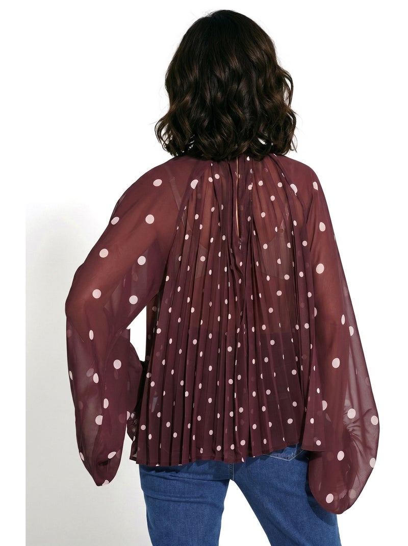 Chemisier à pois et manches bouffantes - afibel Bordeaux - Kiabi