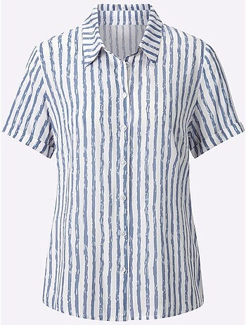 Chemisier à rayures avec col chemise et manches courtes - Taille standard - Witt