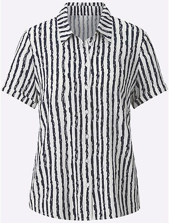 Chemisier à rayures avec col chemise et manches courtes - Taille standard - Witt