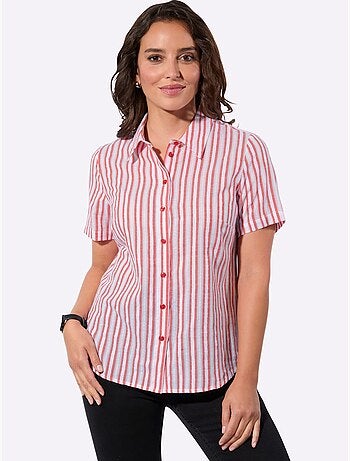 Chemisier à rayures avec col chemise et manches courtes - Taille standard - Witt