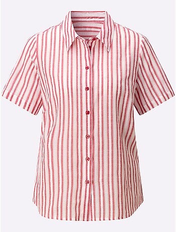 Chemisier à rayures avec col chemise et manches courtes - Taille standard - Witt