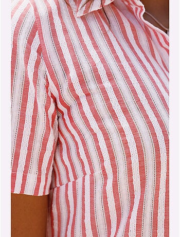 Chemisier à rayures avec col chemise et manches courtes - Taille standard - Witt