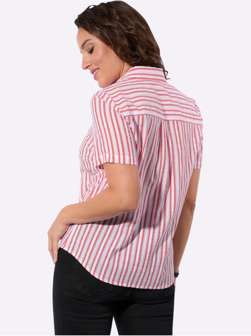 Chemisier à rayures avec col chemise et manches courtes - Taille standard - Witt - Kiabi
