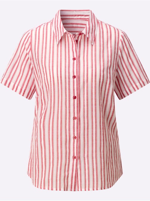 Chemisier à rayures avec col chemise et manches courtes - Taille standard - Witt - Kiabi