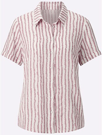 Chemisier à rayures avec col chemise et manches courtes - Taille standard - Witt