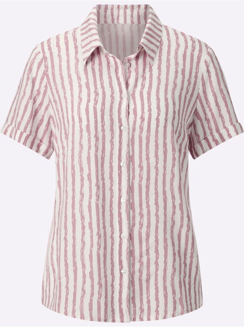 Chemisier à rayures avec col chemise et manches courtes - Taille standard - Witt - Kiabi