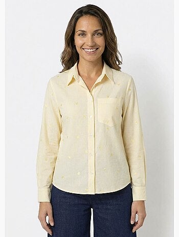 Chemisier à rayures et broderies c¿urs - AFIBEL