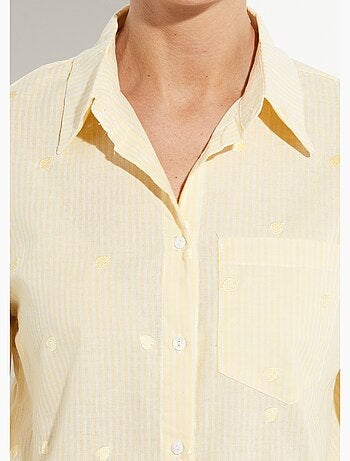 Chemisier à rayures et broderies c¿urs - AFIBEL