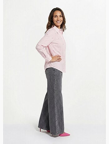 Chemisier à rayures et broderies c¿urs - AFIBEL