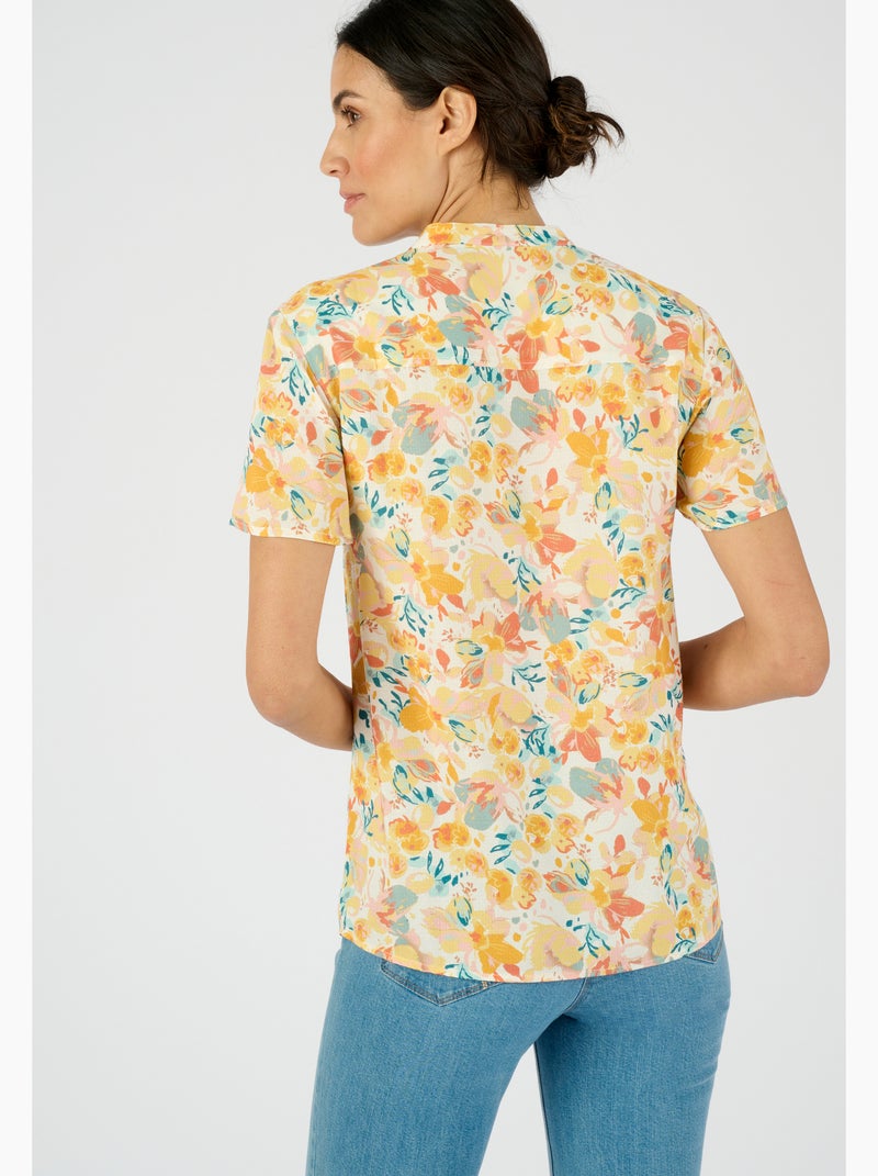 Chemisier à smocks Climatyl - Damart Jaune - Kiabi