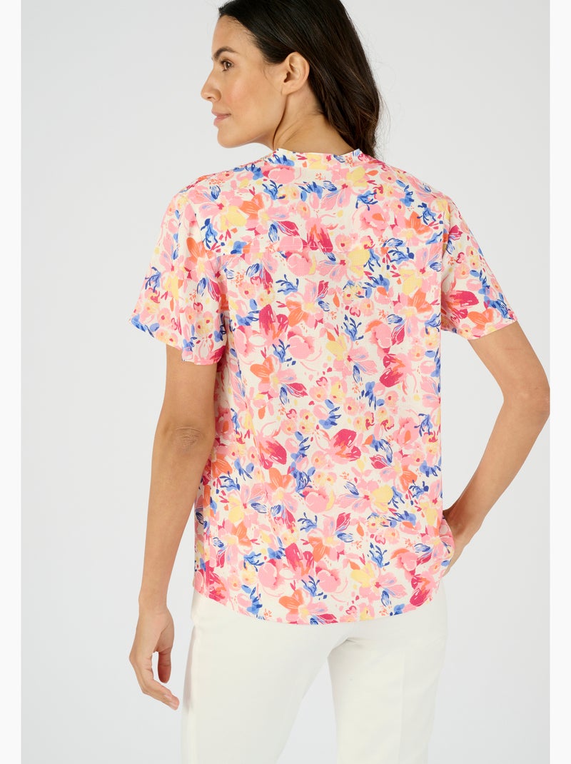 Chemisier à smocks Climatyl - Damart Rose - Kiabi