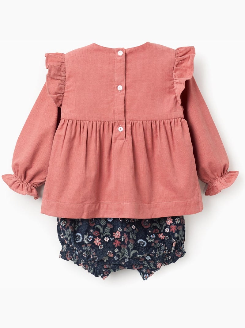 Chemisier à Volants + Short Floral Brothers & Sisters Rose - Kiabi