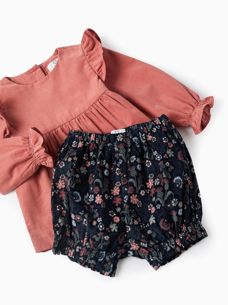 Chemisier à Volants + Short Floral Brothers & Sisters Rose - Kiabi