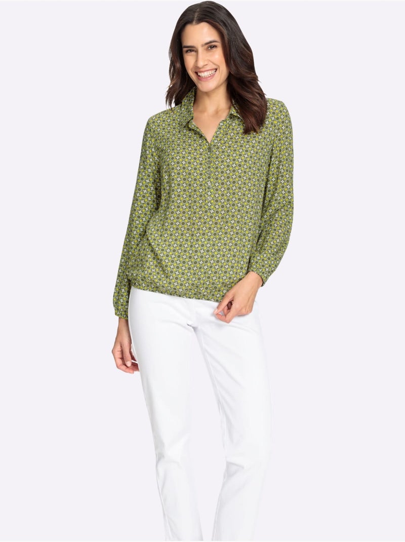 Chemisier Affinant - Taille Standard - Witt Beige/Vert - Kiabi