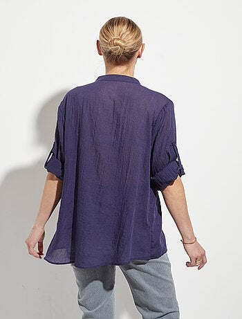 Chemisier ample col tunisien voile coton