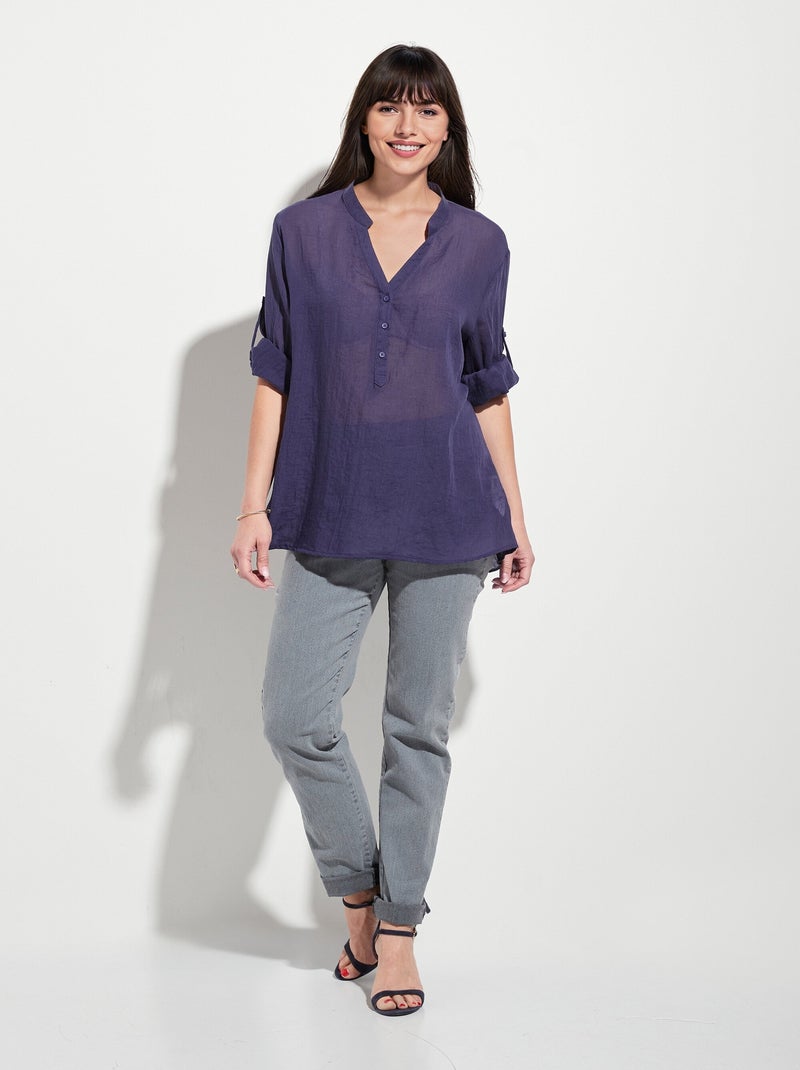 Chemisier En Voile De Coton Konika - Taille 42 - Couleur Crème - Élégant Et Ample - Très Bon État