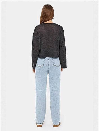 Chemisier ample en tricot à col rond avec détails noués