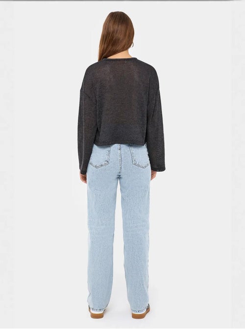 Chemisier ample en tricot à col rond avec détails noués - Kiabi Chemisier ample en tricot à col rond avec détails noués - Kiabi
