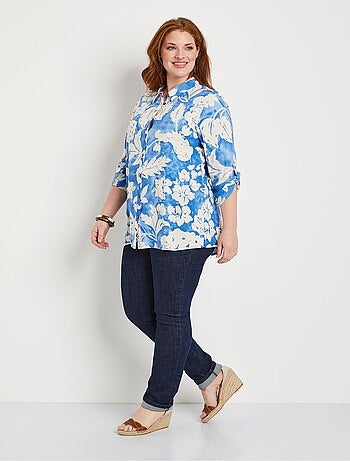 Chemisier ample long fleuri