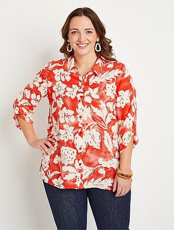 Chemisier ample long fleuri