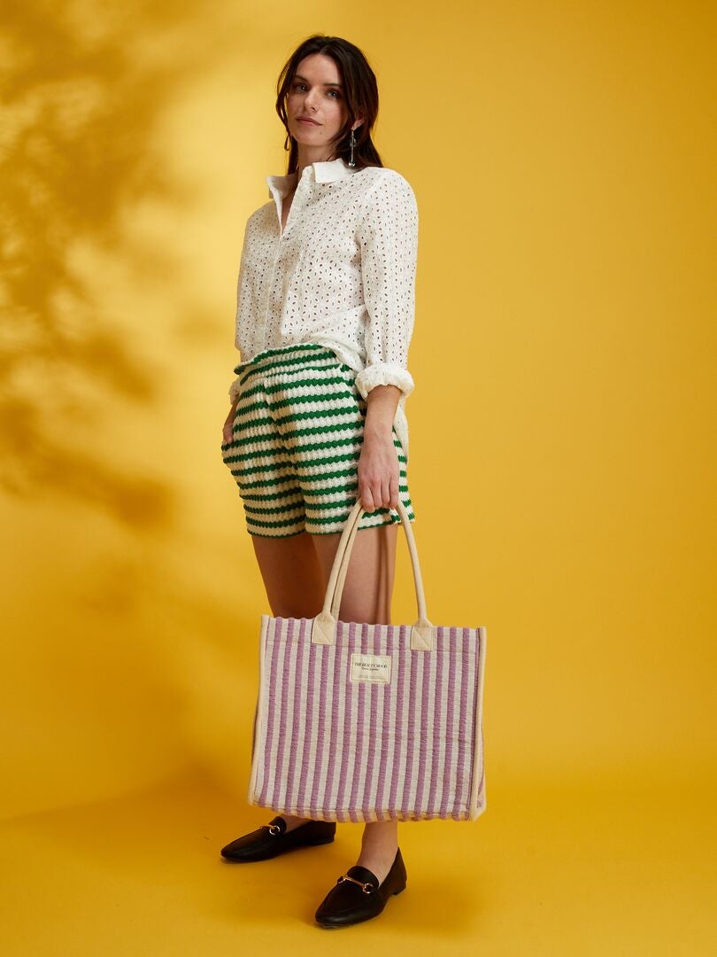 Chemisier avec broderie blanc - Kiabi