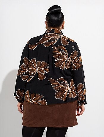 Chemisier avec broderies motif fleurs - afibel