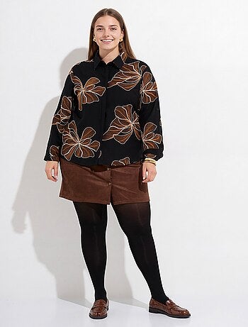 Chemisier avec broderies motif fleurs - afibel