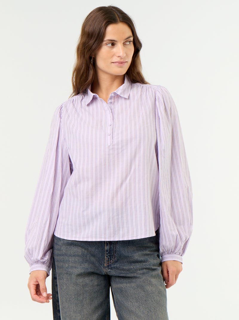Chemisier avec col boutonné Violet - Kiabi