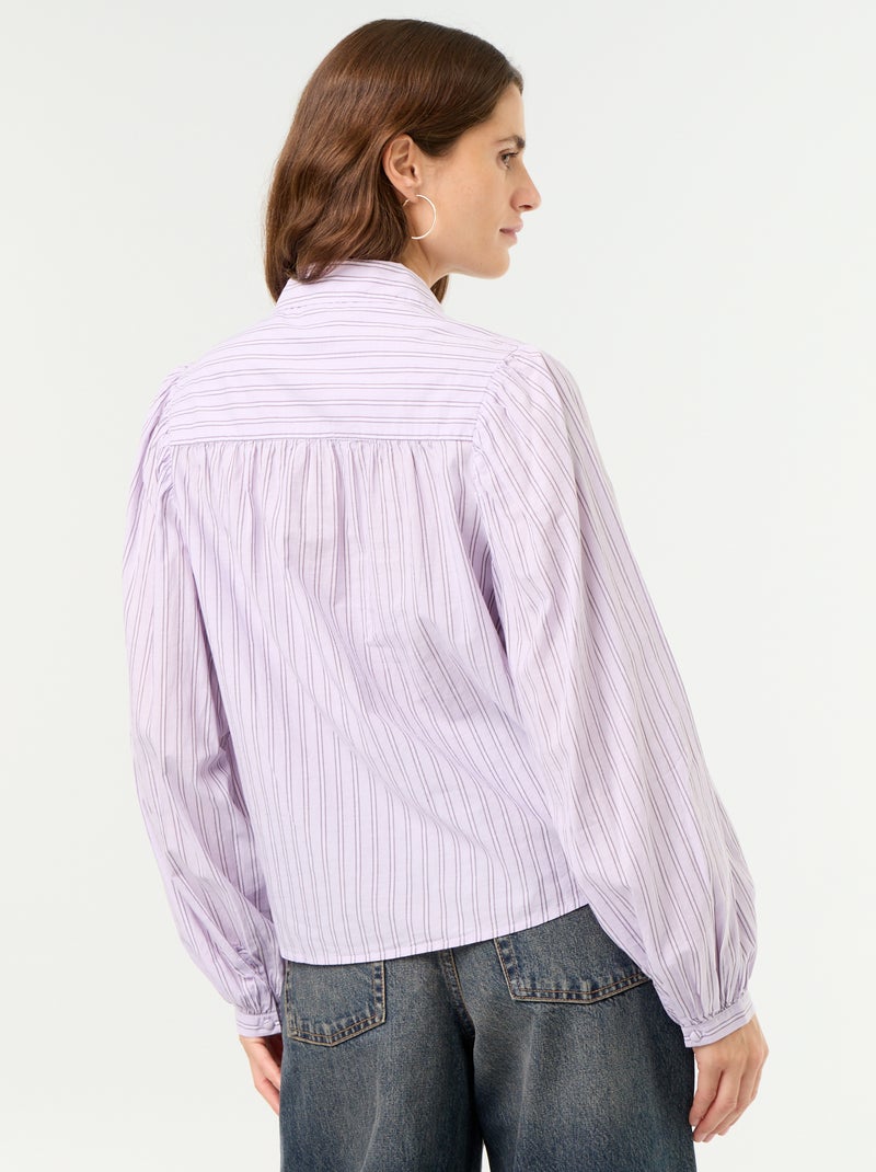 Chemisier avec col boutonné Violet - Kiabi