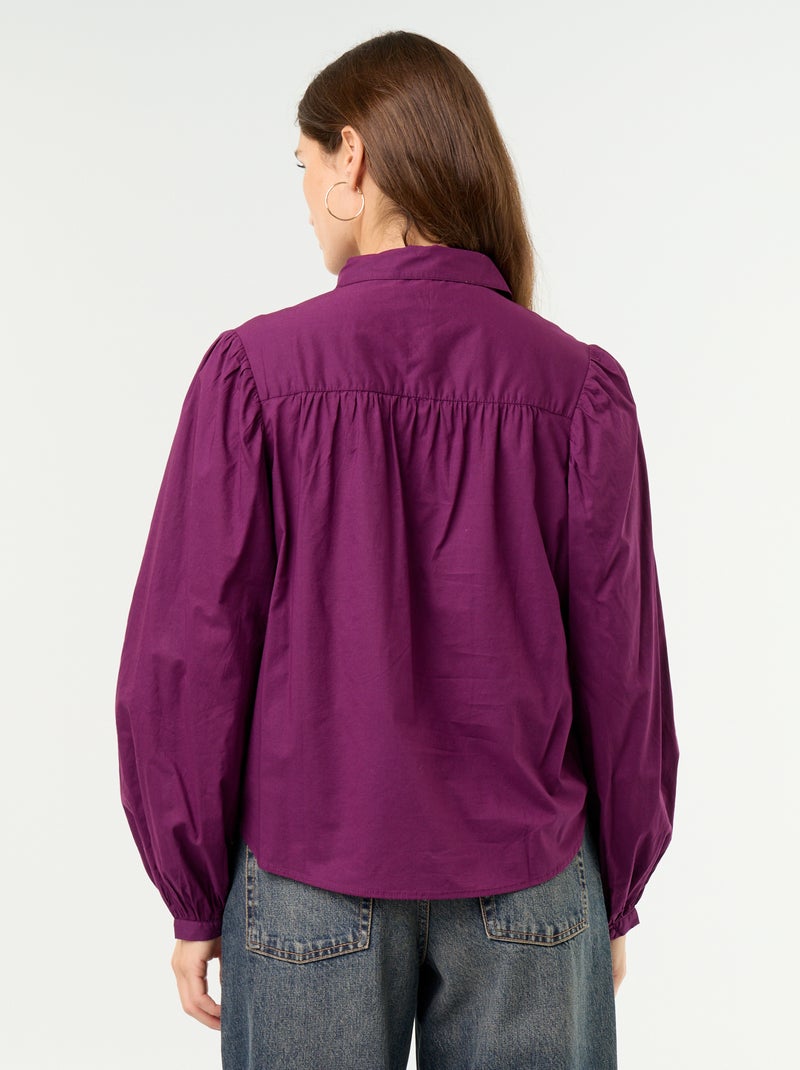 Chemisier avec col boutonné Violet - Kiabi