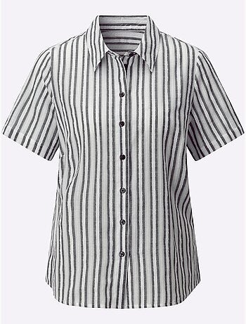 Chemisier à rayures avec col chemise et manches courtes - Taille standard - Witt