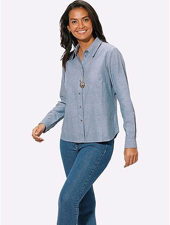 Chemisier avec col chemise et manches longues boutonnées - taille standard - witt