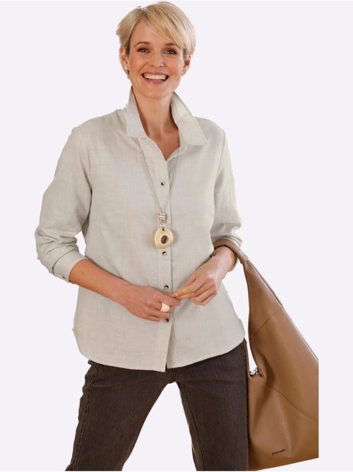 Chemisier avec col chemise et manches longues boutonnées - Taille standard - Witt - Kiabi Chemisier avec col chemise et manches longues boutonnées - Taille standard - Witt - Kiabi