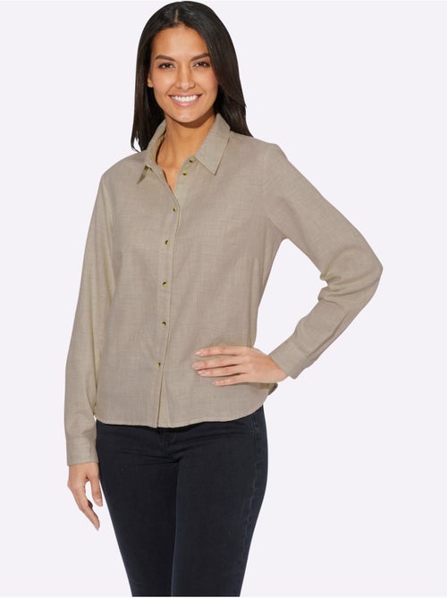 Chemisier avec col chemise et manches longues boutonnées - Taille standard - Witt - Kiabi Chemisier avec col chemise et manches longues boutonnées - Taille standard - Witt - Kiabi