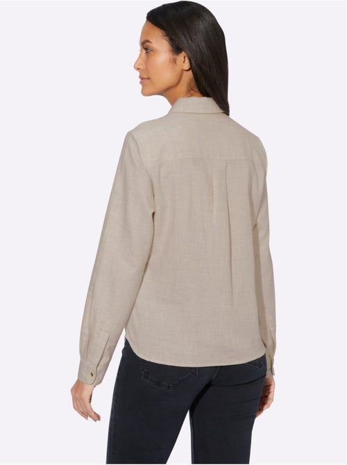 Chemisier avec col chemise et manches longues boutonnées - Taille standard - Witt - Kiabi Chemisier avec col chemise et manches longues boutonnées - Taille standard - Witt - Kiabi