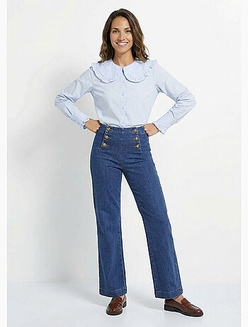 Chemisier avec col claudine plissé - AFIBEL