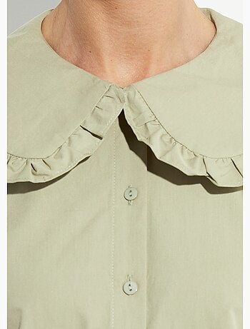 Chemisier avec col claudine plissé - AFIBEL