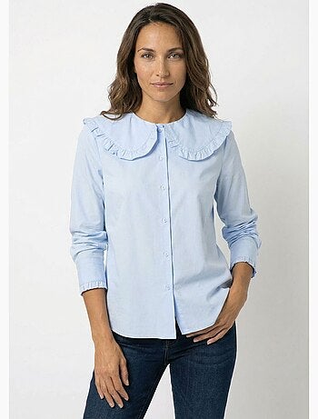 Chemisier avec col claudine plissé