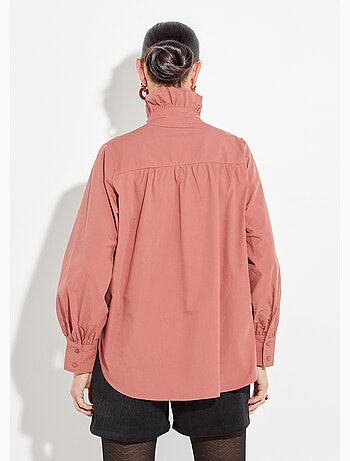 Chemisier avec col montant plissé