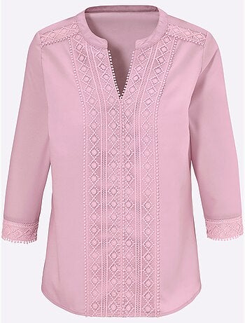 Chemisier Superbes Finitions En Dentelle - Taille Standard - Moda Vilona