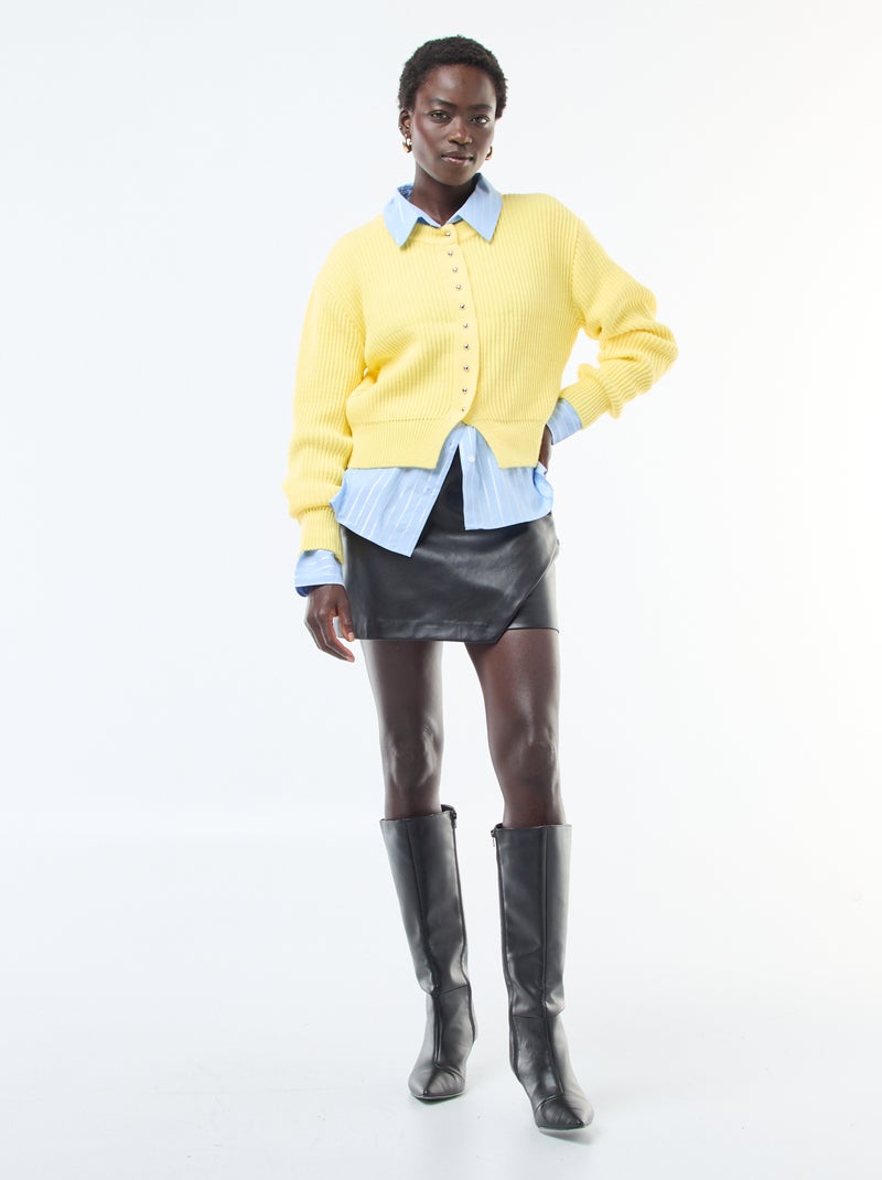 Chemisier avec lignes argentées 'JDY' Bleu - Kiabi