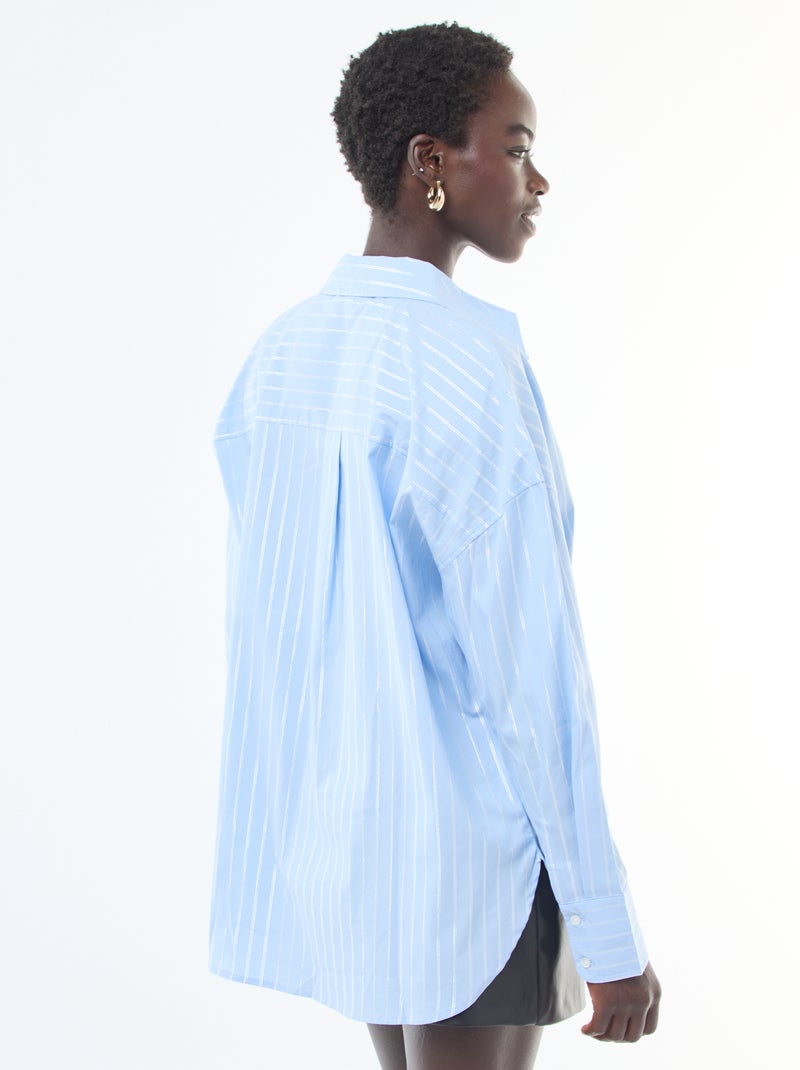 Chemisier avec lignes argentées 'JDY' Bleu - Kiabi