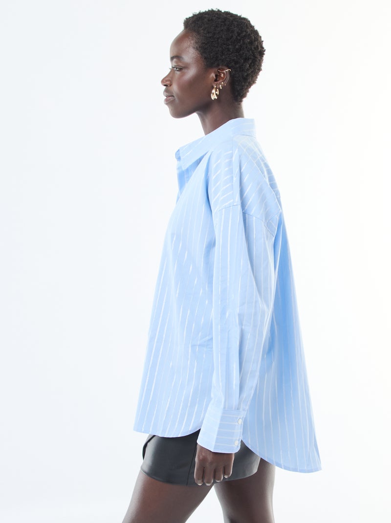 Chemisier avec lignes argentées 'JDY' Bleu - Kiabi