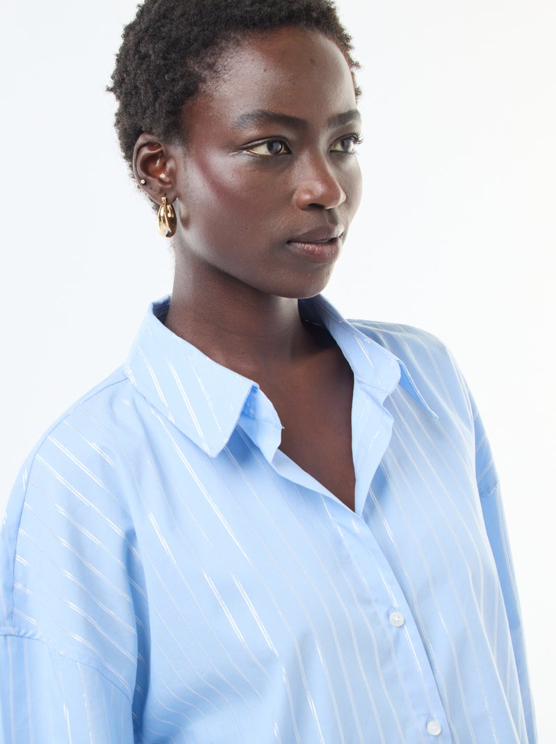 Chemisier avec lignes argentées 'JDY' Bleu - Kiabi