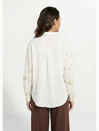 Chemisier avec lin, broderies et festons - AFIBEL