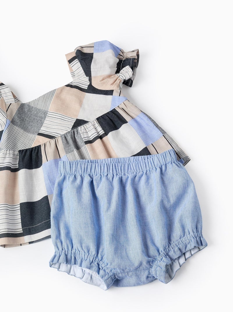 Chemisier avec Motif + Short Brothers & Sisters Blanc Bleu ciel Gris - Kiabi