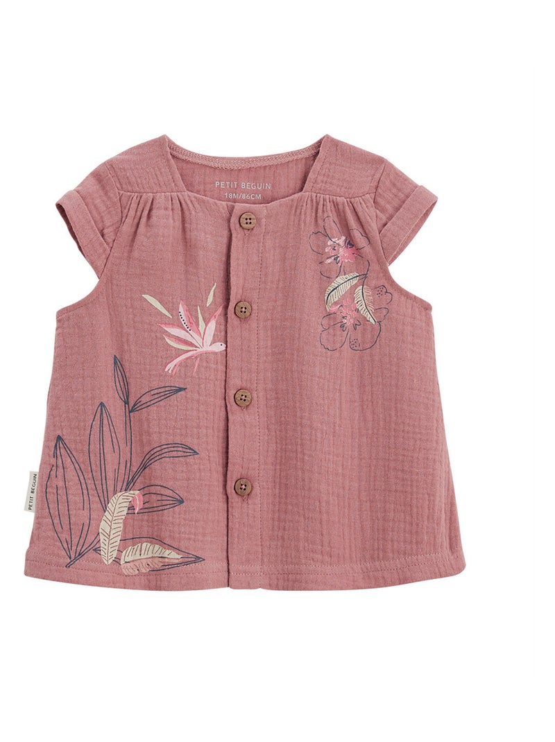 Chemisier bébé en gaze de coton Olbia Rose - Kiabi