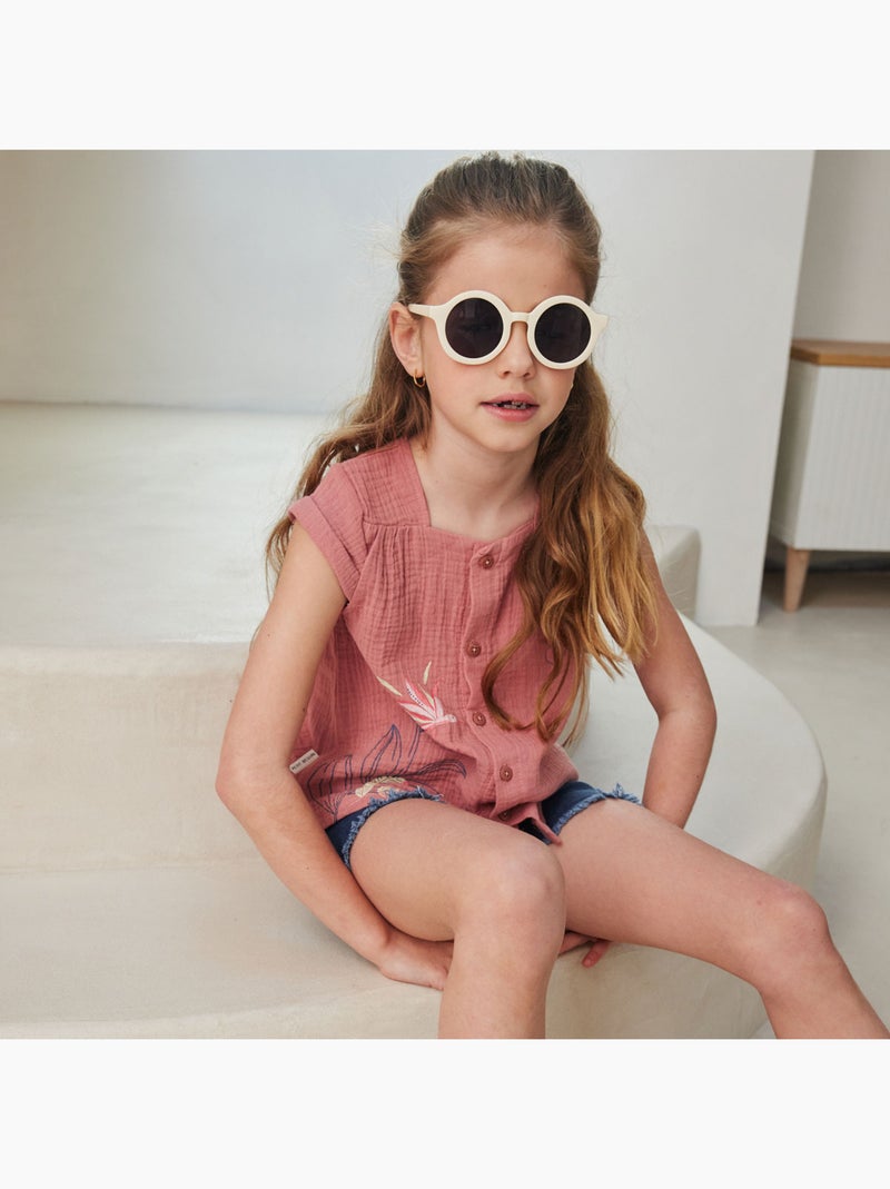 Chemisier bébé en gaze de coton Olbia Rose - Kiabi
