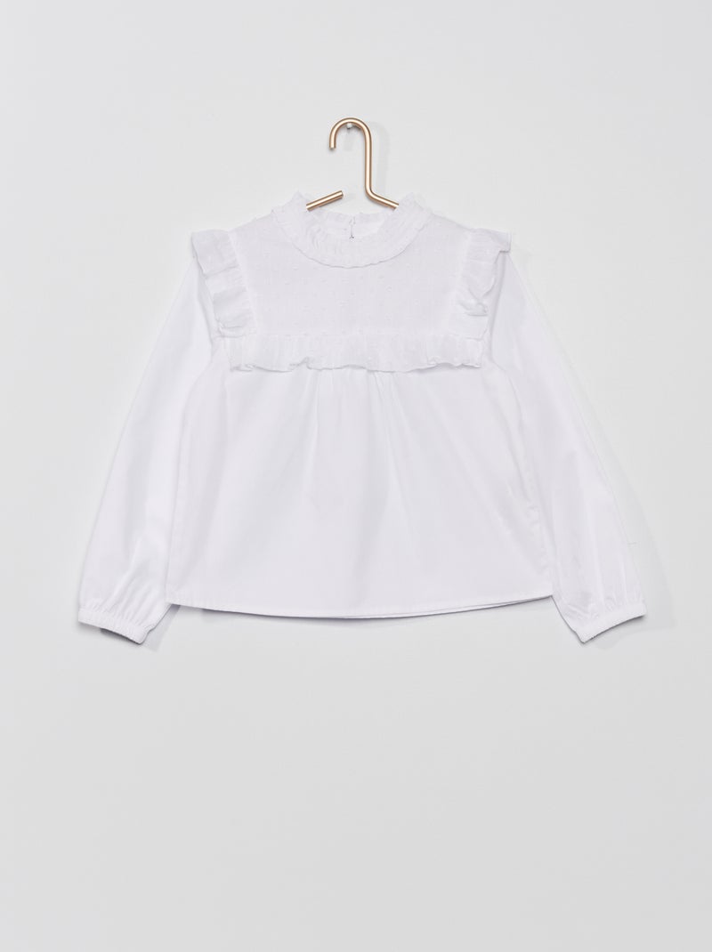 Chemisier blanc fantaisie Blanc - Kiabi