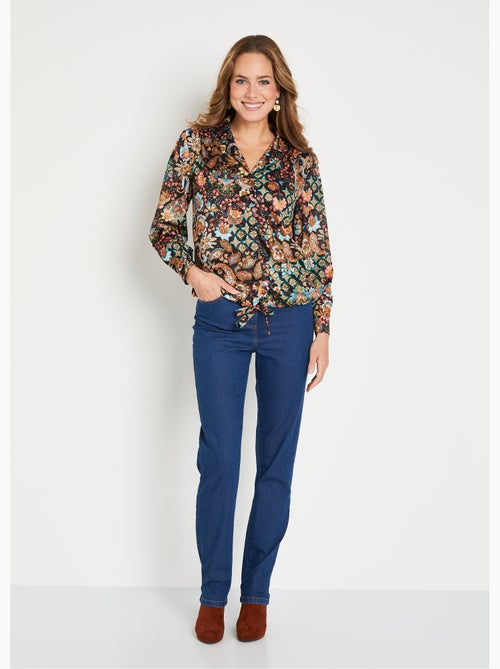 Chemisier blouson court imprimé col tailleur - Afibel - Kiabi